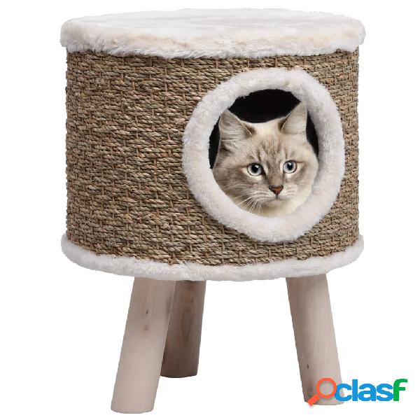vidaXL Casa para gatos con patas de madera 41 cm hierba