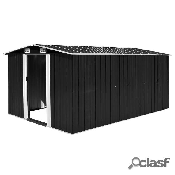 vidaXL Caseta de jardín de metal antracita 257x392x181 cm