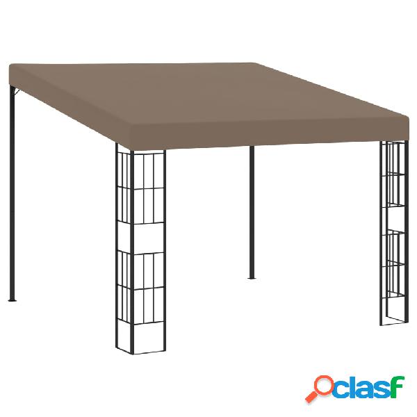 vidaXL Cenador con montaje en la pared gris taupe 3x3 m