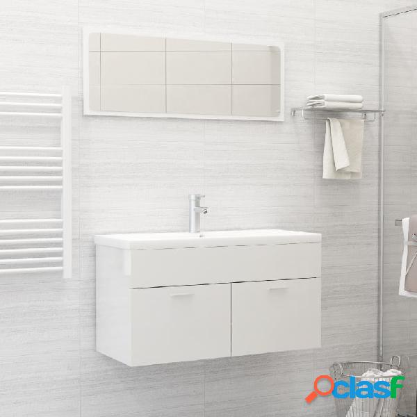 vidaXL Conjunto de muebles de baño aglomerado blanco