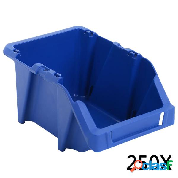 vidaXL Contenedores almacenaje apilables 103x165x76 mm azul