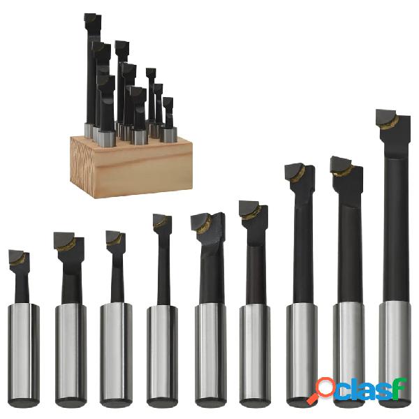 vidaXL Cortadoras de perforación 9 piezas 12 mm con base de
