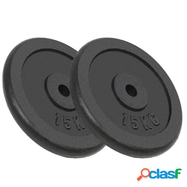 vidaXL Discos de pesas de hierro fundido 2 unidades 2x15 kg