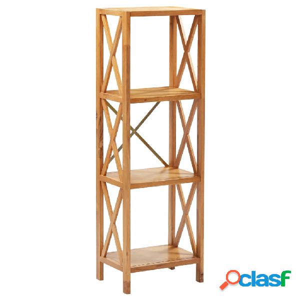 vidaXL Estantería de 4 niveles madera maciza de roble
