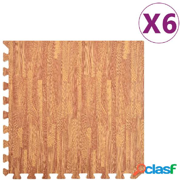 vidaXL Esterilla de ejercicio 6 piezas color madera 2,16 ㎡