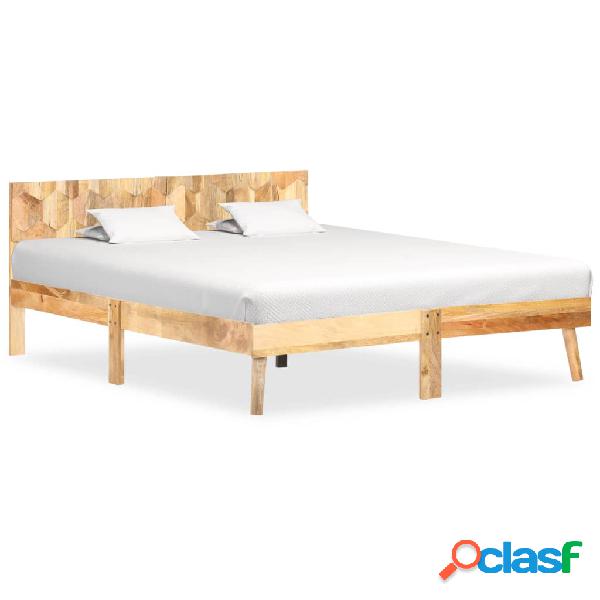 vidaXL Estructura de cama de madera de mango maciza 140x200
