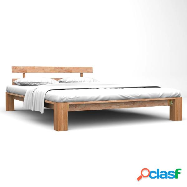 vidaXL Estructura de cama de madera maciza de roble 160x200