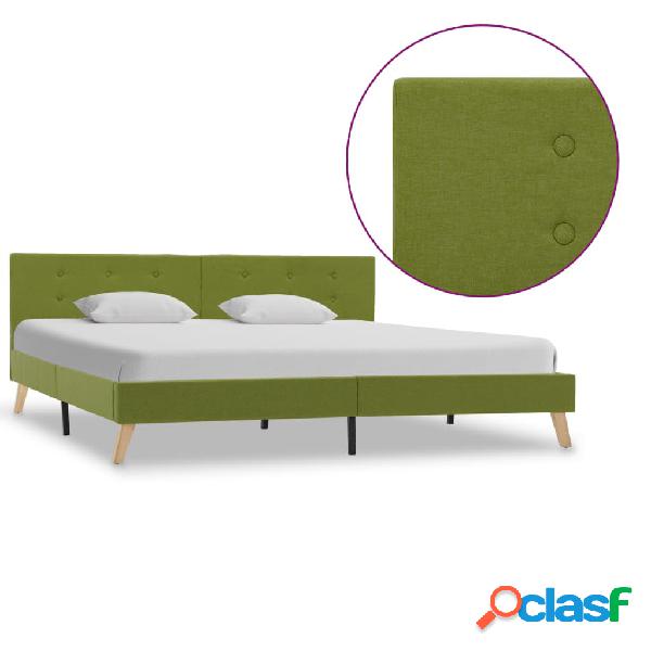 vidaXL Estructura de cama de tela verde 180x200 cm