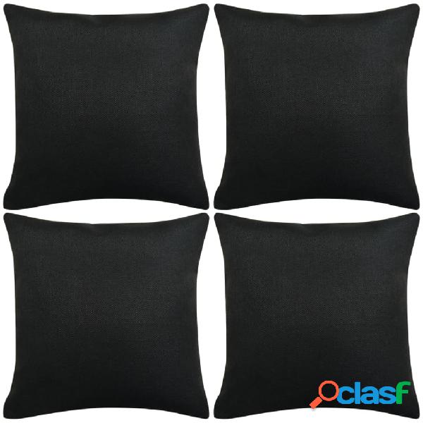 vidaXL Fundas de cojín 4 unidades apariencia de lino 40x40