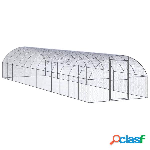 vidaXL Gallinero de exterior de acero galvanizado 3x12x2 m