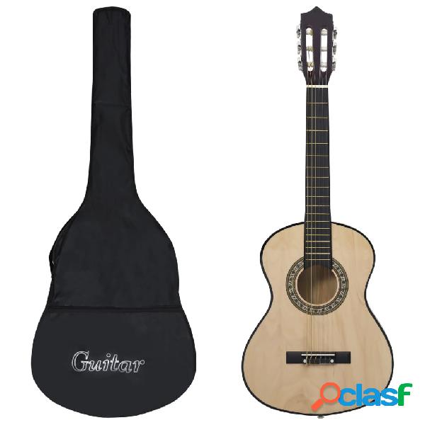 vidaXL Guitarra clásica para principiante y niño con funda