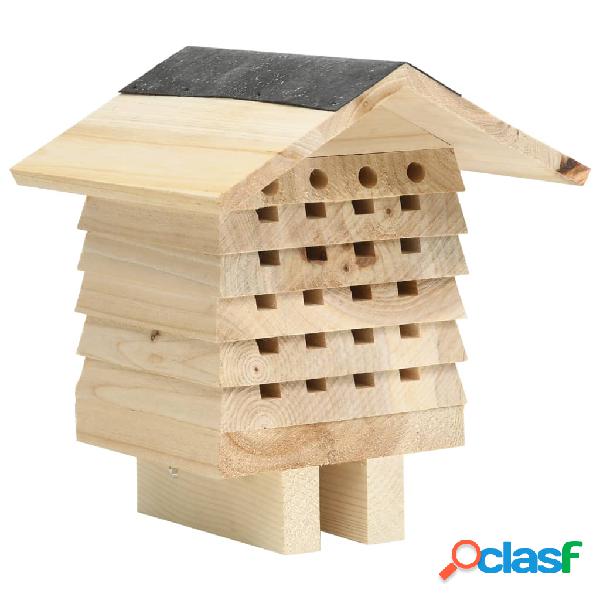vidaXL Hotel para abejas de madera maciza de abeto 22x20x20