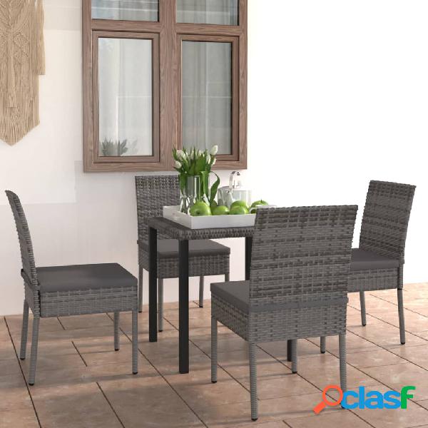 vidaXL Juego de comedor para jardín 5 piezas ratán