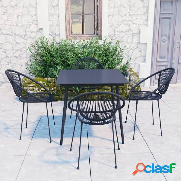 vidaXL Juego de comedor para jardín 5 piezas ratán PVC