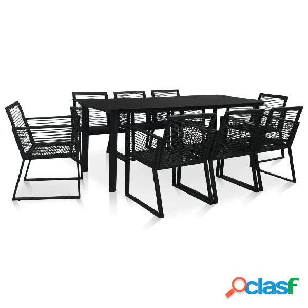 vidaXL Juego de comedor para jardín 9 piezas ratán de PVC