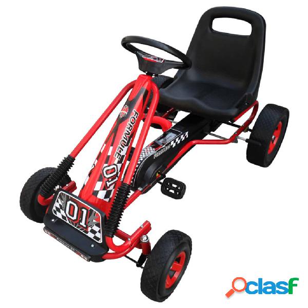 vidaXL Kart para niños con pedales rojo