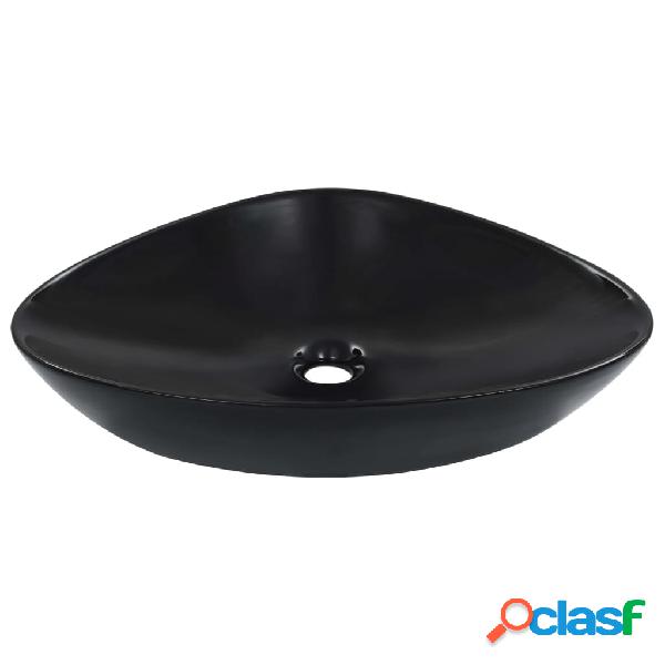 vidaXL Lavabo 58,5x39x14 cm cerámica negro