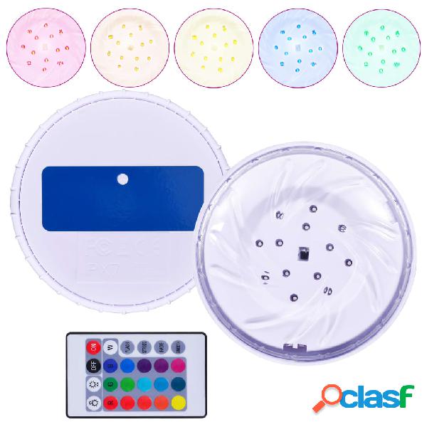 vidaXL Lámpara LED sumergible flotante piscina con mando
