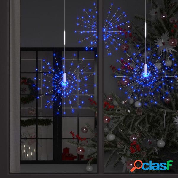 vidaXL Luces de fuegos artificiales navideños 2 uds azul 20
