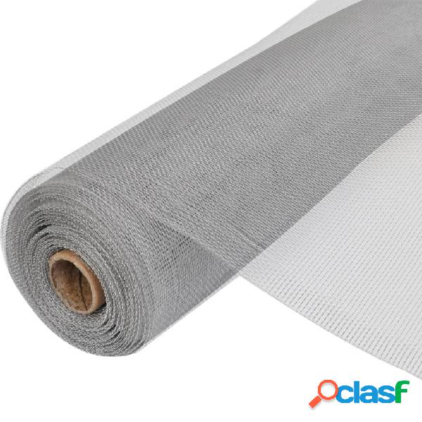 vidaXL Malla mosquitera de aluminio plateada 100x500 cm