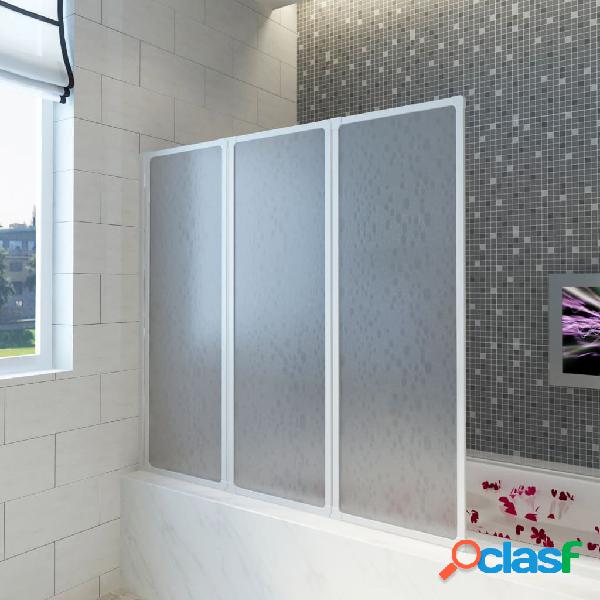 vidaXL Mampara de ducha con 3 paneles plegables, 117 x 120
