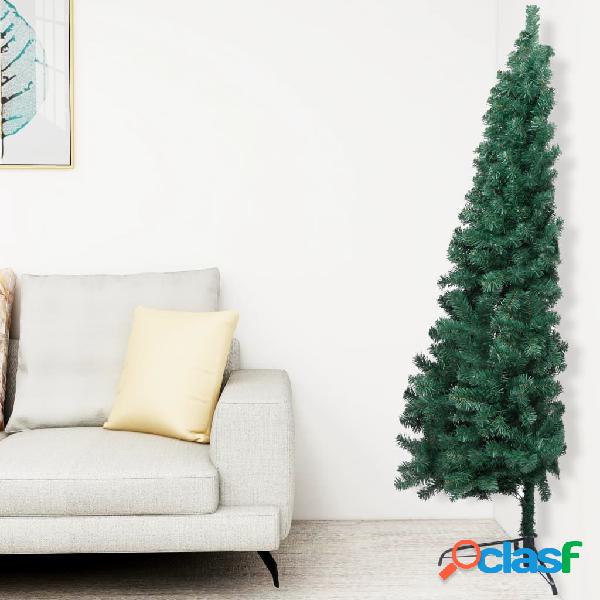 vidaXL Medio árbol de Navidad artificial con soporte PVC