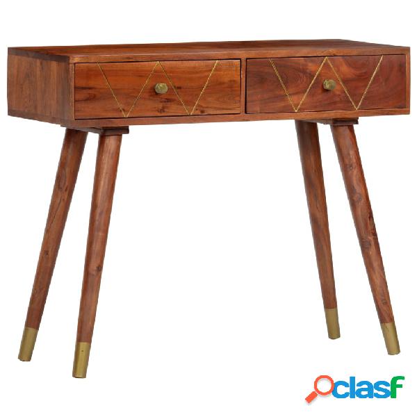 vidaXL Mesa consola de madera maciza de acacia 90x35x76 cm