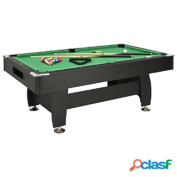 vidaXL Mesa de billar de 7 pies negro 88 kg 214x122x79 cm