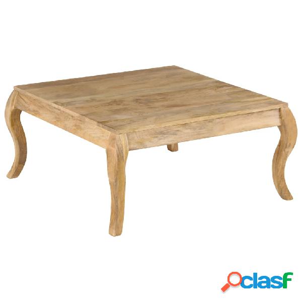 vidaXL Mesa de centro de madera de mango maciza 80x80x40 cm