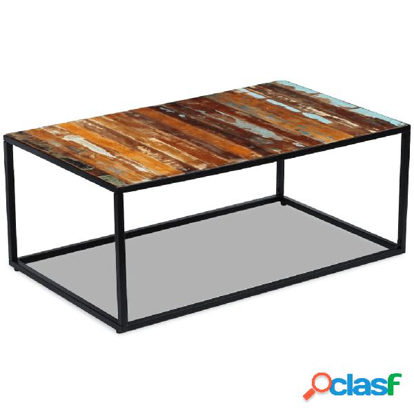 vidaXL Mesa de centro de madera maciza reciclada 100x60x40