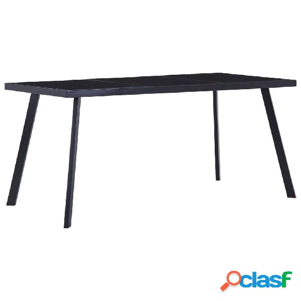 vidaXL Mesa de comedor de vidrio templado negro 180x90x75 cm