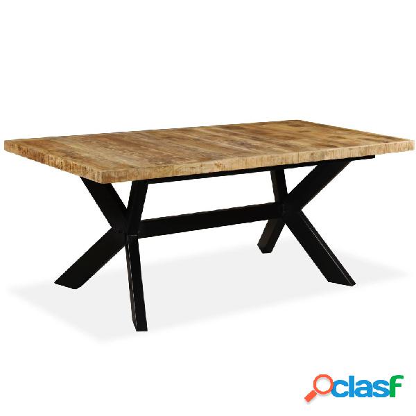 vidaXL Mesa de comedor madera maciza de mango y cruz de