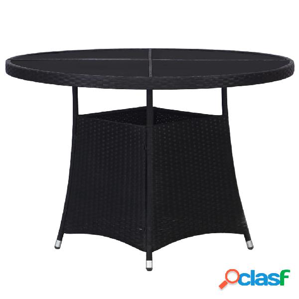 vidaXL Mesa de jardín 110x74 cm ratán sintético negro