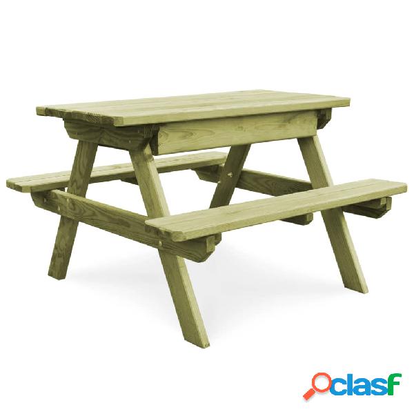 vidaXL Mesa de picnic con bancos madera pino impregnada