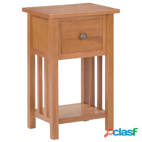 vidaXL Mesa revistero con cajón madera maciza de roble