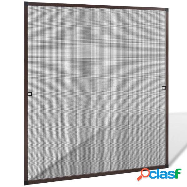 vidaXL Mosquitera para ventanas marrón 120x140 cm