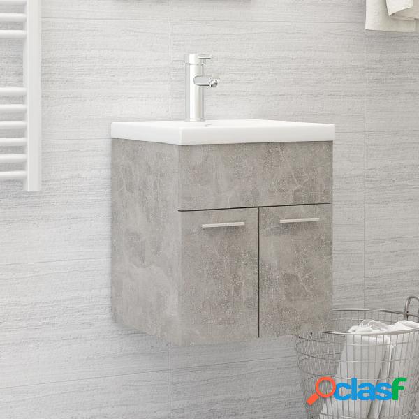 vidaXL Mueble con lavabo aglomerado gris hormigón
