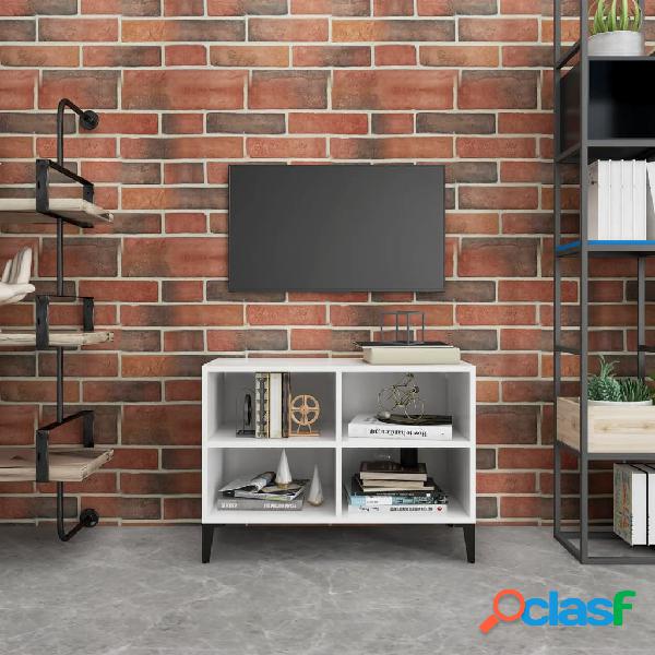 vidaXL Mueble de TV con patas de metal blanco 69,5x30x50 cm