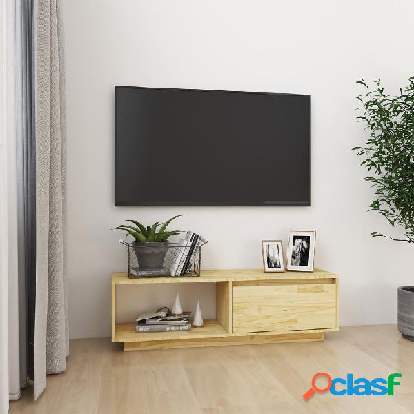 vidaXL Mueble de TV de madera maciza de pino 110x30x33,5 cm