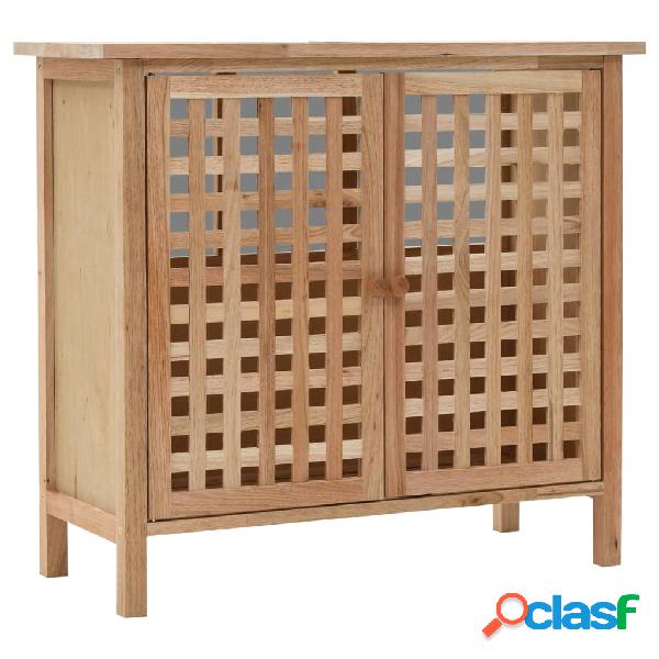 vidaXL Mueble de lavabo madera maciza de nogal 66x29x61 cm