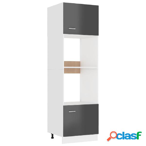 vidaXL Mueble de microondas aglomerado gris brillante