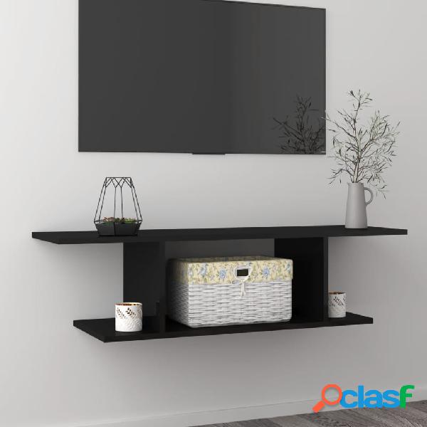 vidaXL Mueble de pared para TV negro brillante 103x30x26,5