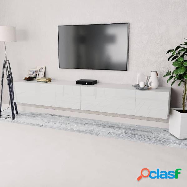 vidaXL Mueble para TV aglomerado blanco con brillo 2 piezas