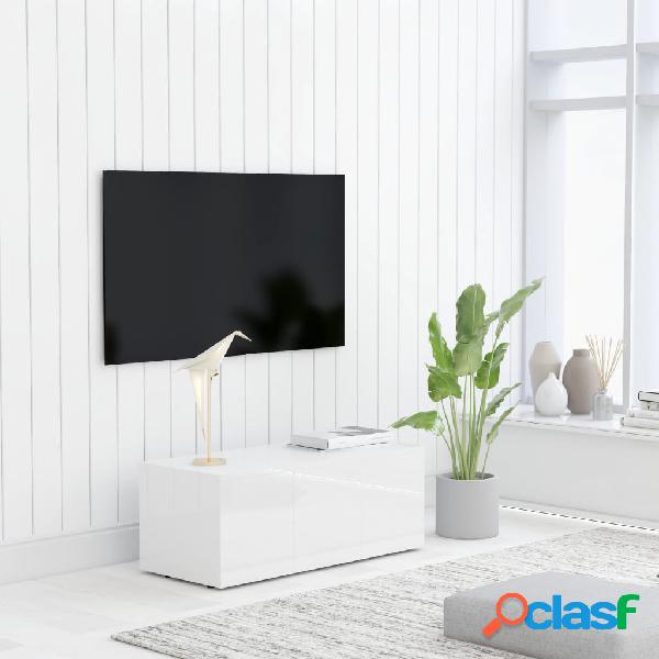 vidaXL Mueble para TV de aglomerado blanco brillante