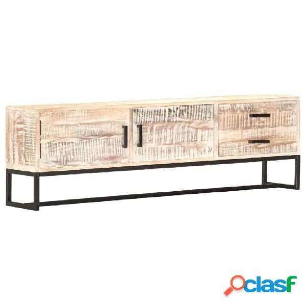 vidaXL Mueble para TV de madera maciza de acacia blanco