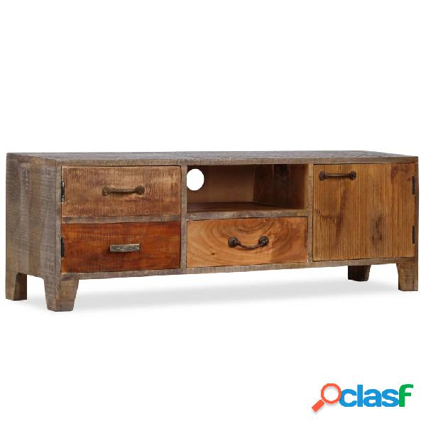 vidaXL Mueble para TV de madera maciza vintage 118x30x40 cm