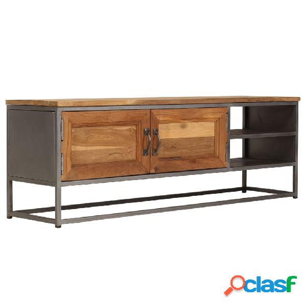 vidaXL Mueble para TV madera de teca reciclada y acero