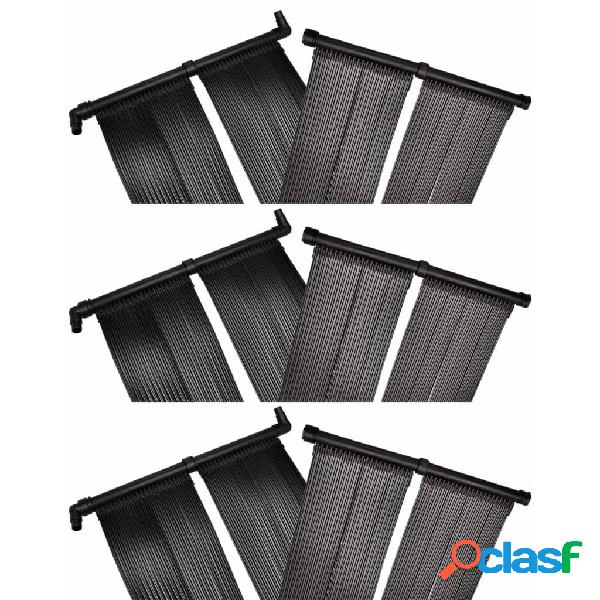 vidaXL Panel de calentador solar de piscina 6 uds 80x620 cm