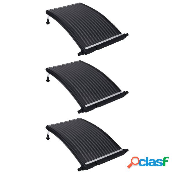 vidaXL Paneles calefactores solares de piscina curvos 3 uds