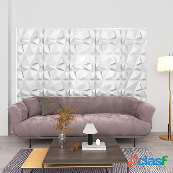 vidaXL Paneles de pared 3D 24 unidades 50x50 cm blanco